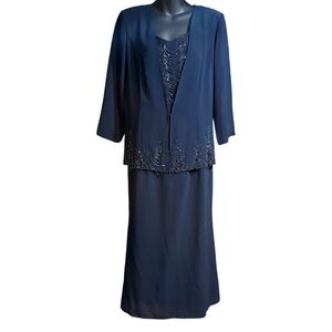 navy blue formal outfit two-piece likely a skirt suit formal occasions 24